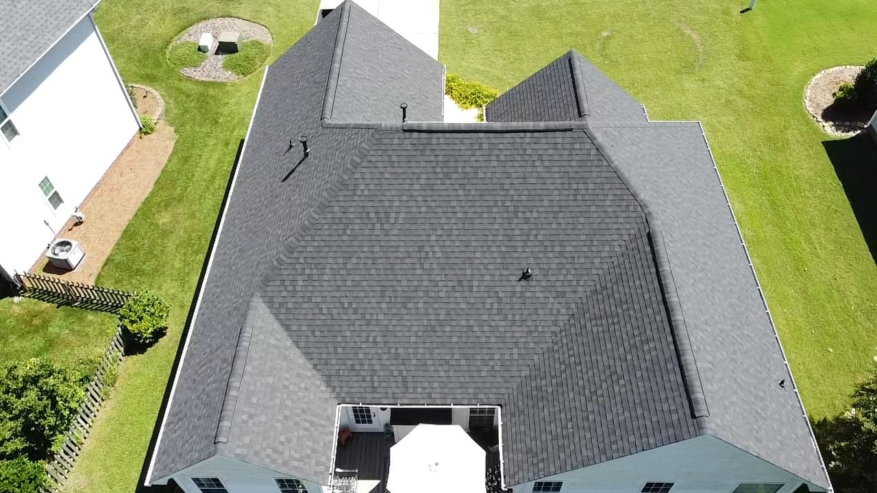 Majestic shingle roof project, aerial view 1